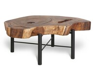 unikatowy stolik z niepowtarzalnym blatem z drewna tropikalnego, nogi-podstawa stalowa ręcznie spawana ( realizujemy także projekty indywidualne)
