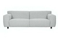 Szara sofa 3-osobowa na metalowych czarnych nóżkach