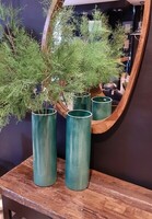Zielony wysoki ceramiczny wazon, wazon na kwiaty, wysoki wazon, wazony ceramiczne 