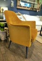 Nowoczesny fotel Fiona, żółte obicie, miękki fotel do salonu. Sklep z wyposażeniem wnętrz Inne Meble

