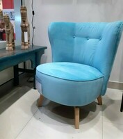 Fotel Carmen niebieski w tkaninie Aquaclean 
bellagio 