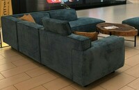 narożna sofa Vesta sztruks, niebieska, szew zewnętrzny  