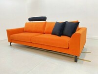 sofa z zagłówkiem regulowanym  orange black