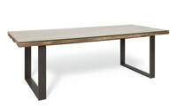 stół z blatem drewnianym z szybą hartowaną 