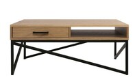 stolik niski, ława, prostokatny, z szufladami, nogi N, czarne, progil 20x20mm (5)