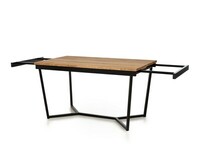 stoły rozkładane lite blaty dębowe  w połączeniu ze stalą, kształty nogi do wyboru (3)