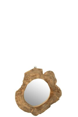 11293 lustro w ramie z drewna tek, oryginalny, naturalny kształt drewna