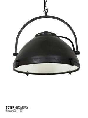 Duża lampa wisząca, czarna metalowa lampa nad stół, model Bombay-30187