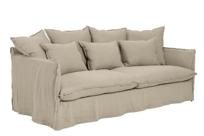 Sofa ze zdejmowanym pokrowcem oraz poduszkami w dwóch wielkościach 
