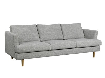 Subtelna sofa z wąskimi bokami na wysokich drewnianych nóżkach-kolor drewna do wyboru z próbnika