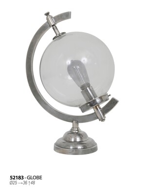 oryginalna lampa globus, srebrna metalowa lampa, lampy do biura Lublin