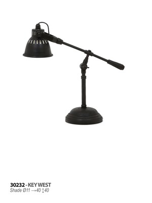 Lampa biurkowa do gabinetu, czarna lampa stołowa, industrialna lampa do czytania, 