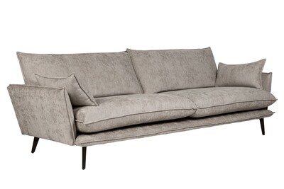 Lennon sofa 3-osobowa ze szwem francuskim, na metalowych nogach 