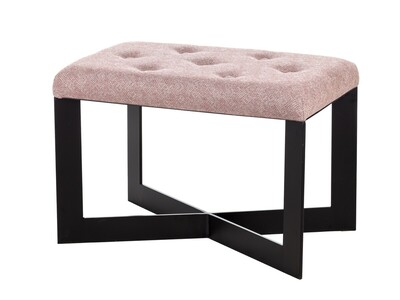 pufa z dekoracyjną nogą w kolorze różowym PUF 60 X FLOR C
