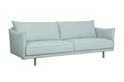 Sofa Phoenix 3-osobowa z typem poduszek Day, nogi metalowe PHOENIX INOX. Nogi drewniane dostępne w kolorach z próbnika