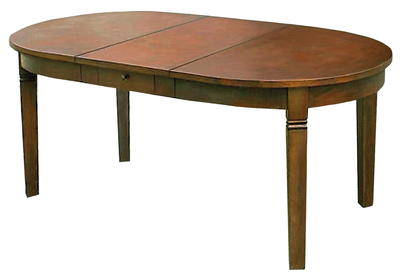 stół owalny wykonany z drewna tekowego w kolorze brązowym, klasyczny stół do jadalni, brązowy stół do kuchni