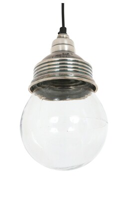 ciekawe lampy wiszące , lampa żarówka z kloszem szklanym z metalu kolor srebro VIDRO-50985