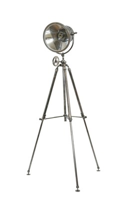 duża lampa podłogowa srebrna, lampy metal srebro podłgowa, lampa trójnóg reglektor metal , oryginalne lampy podłogowe PARAMOUNT-59917