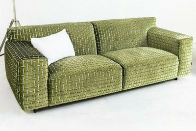 sofa Vesta taknina Balzac Fargotex, tkanina we wzory graficzne, aksamit